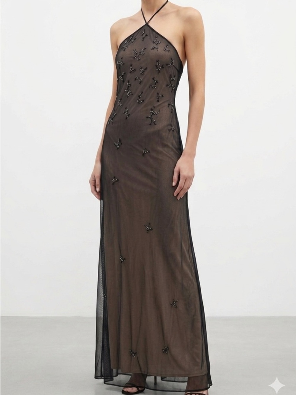 Vintage, Floor Length Halter Cocktail Dress